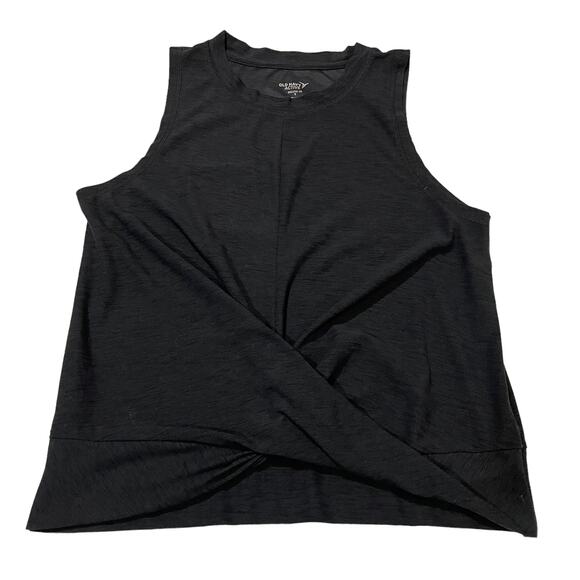 Old Navy Breathe-On Twist Hem Cropped Tank - Heathered Black - Small - Picture 1 of 16
